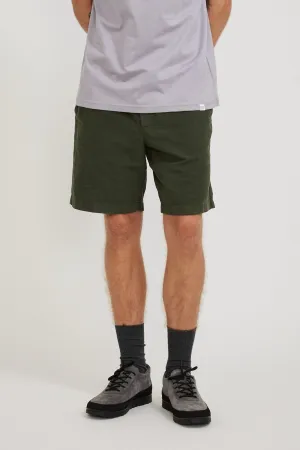 Ezra Relaxed Cotton Linen Short Spruce Green