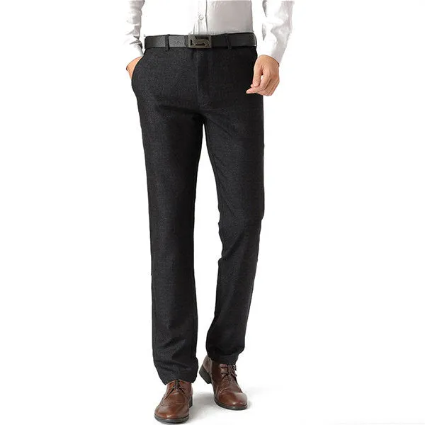 Falt Front Straight Business Suit Pants