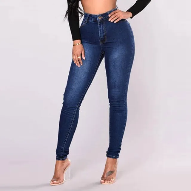 FashionSierra - Fashion Women&#39;s High Waist Solid Colors Denim Pants Casual Stretch Slim Fit Bodycon Jeans Pencil Trousers