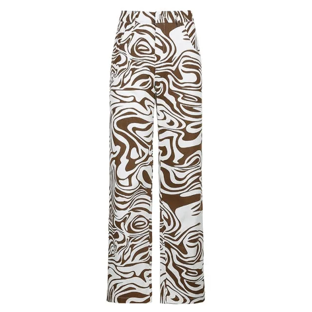 FashionSierra - NEW Zebra Print Casual High Waist Pants