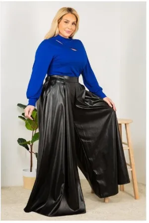 Faux Leather Palazzo Pants