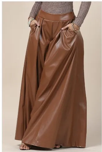 Faux Leather Palazzo Pants