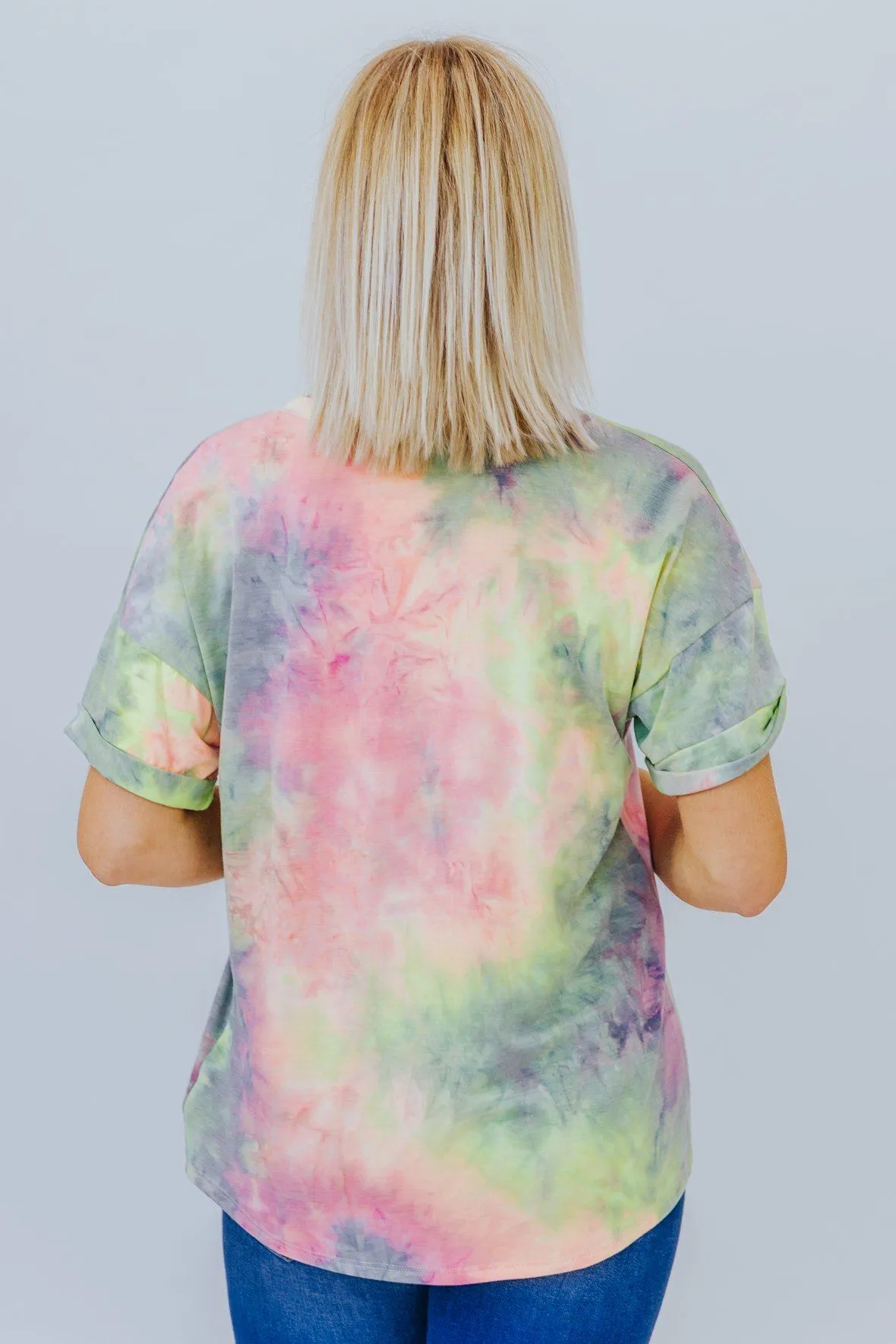 Finish What We Started Tie Dye Short Sleeve Top in Pink