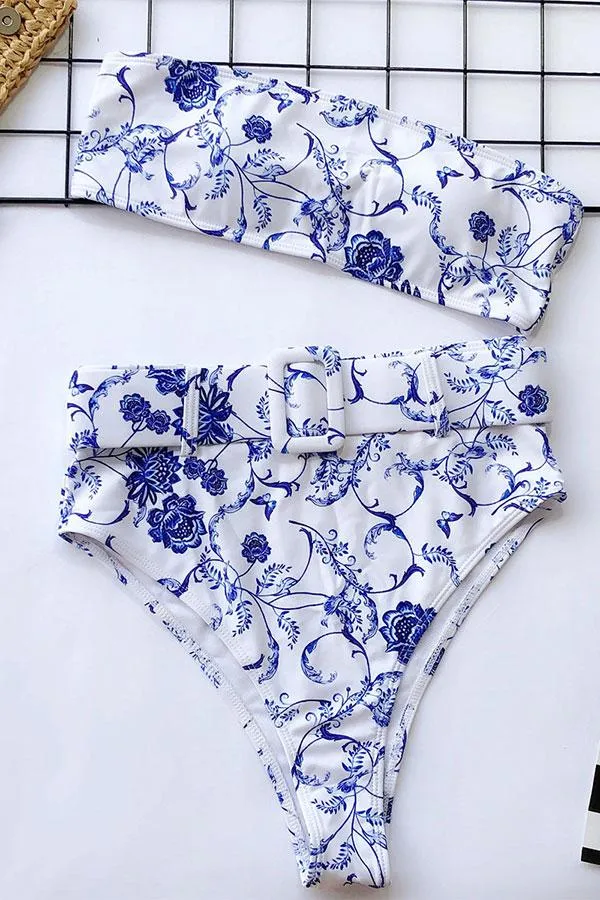 Floral Print Boho High Waisted Bikini