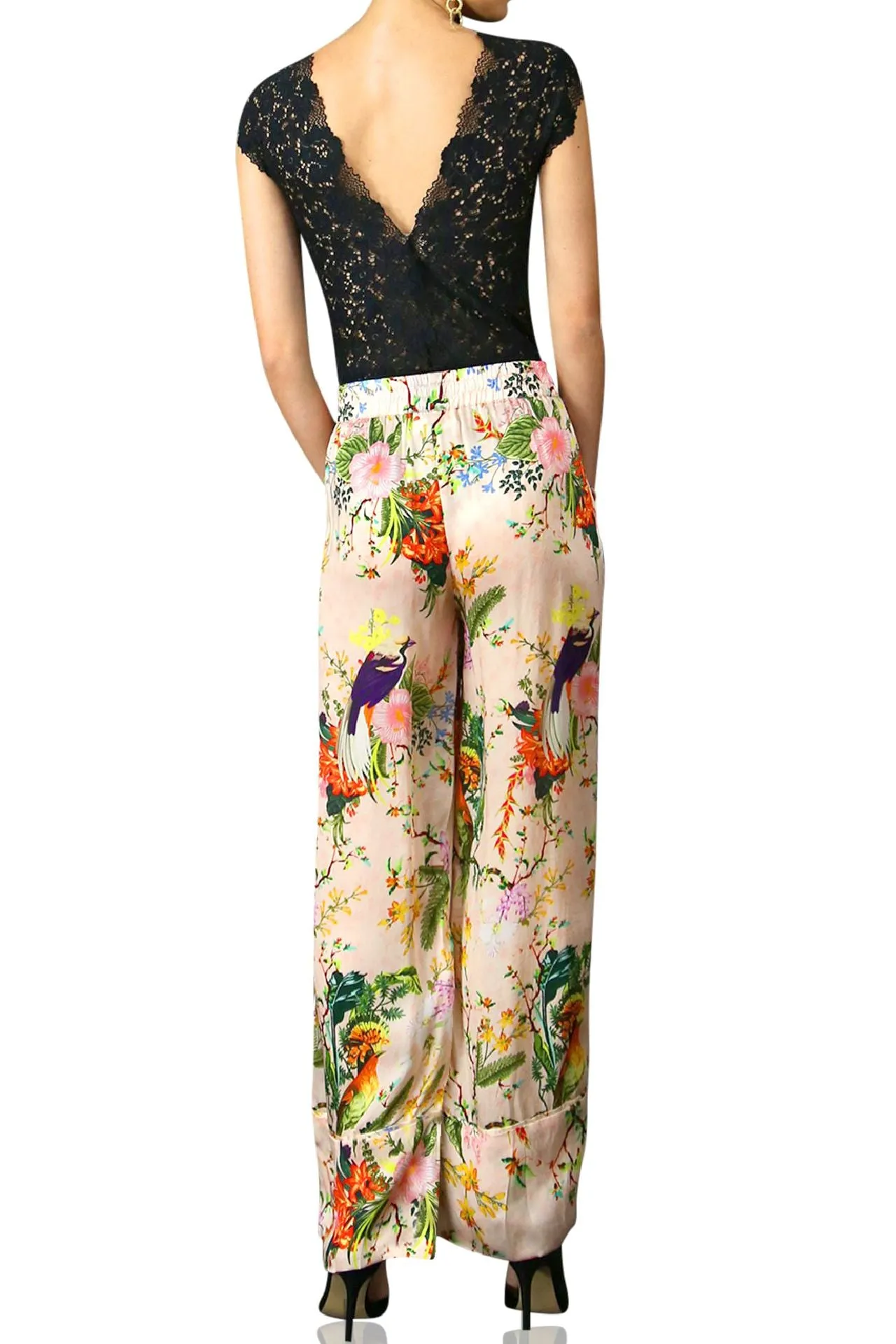 Floral Print Straight Fit Leg Pants