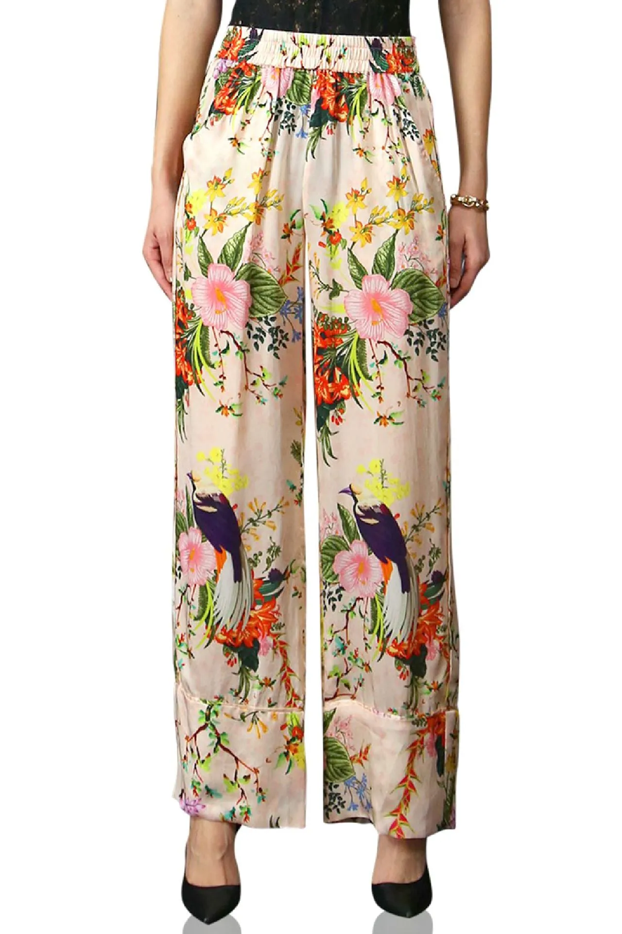 Floral Print Straight Fit Leg Pants