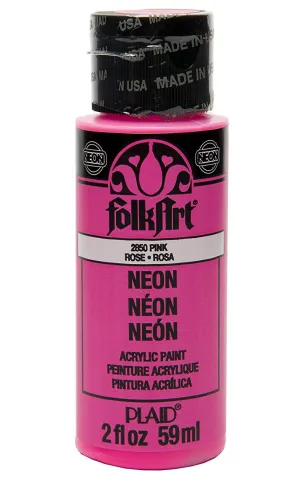 Folkart Neon Matte Acrylic Paints Neon Pink
