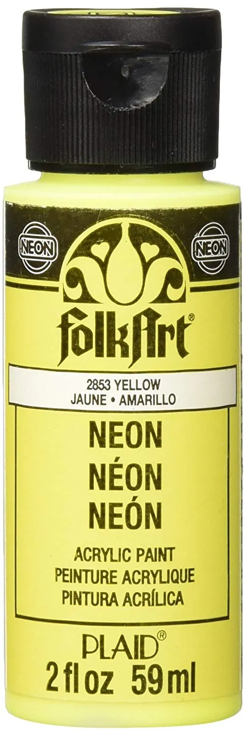 Folkart Neon Matte Acrylic Paints Neon Yellow