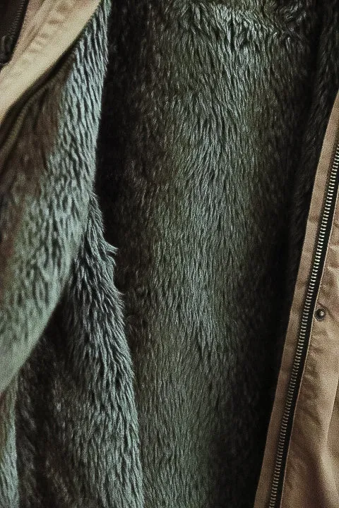 Forever21 Faux fur cream medium hoodie coat