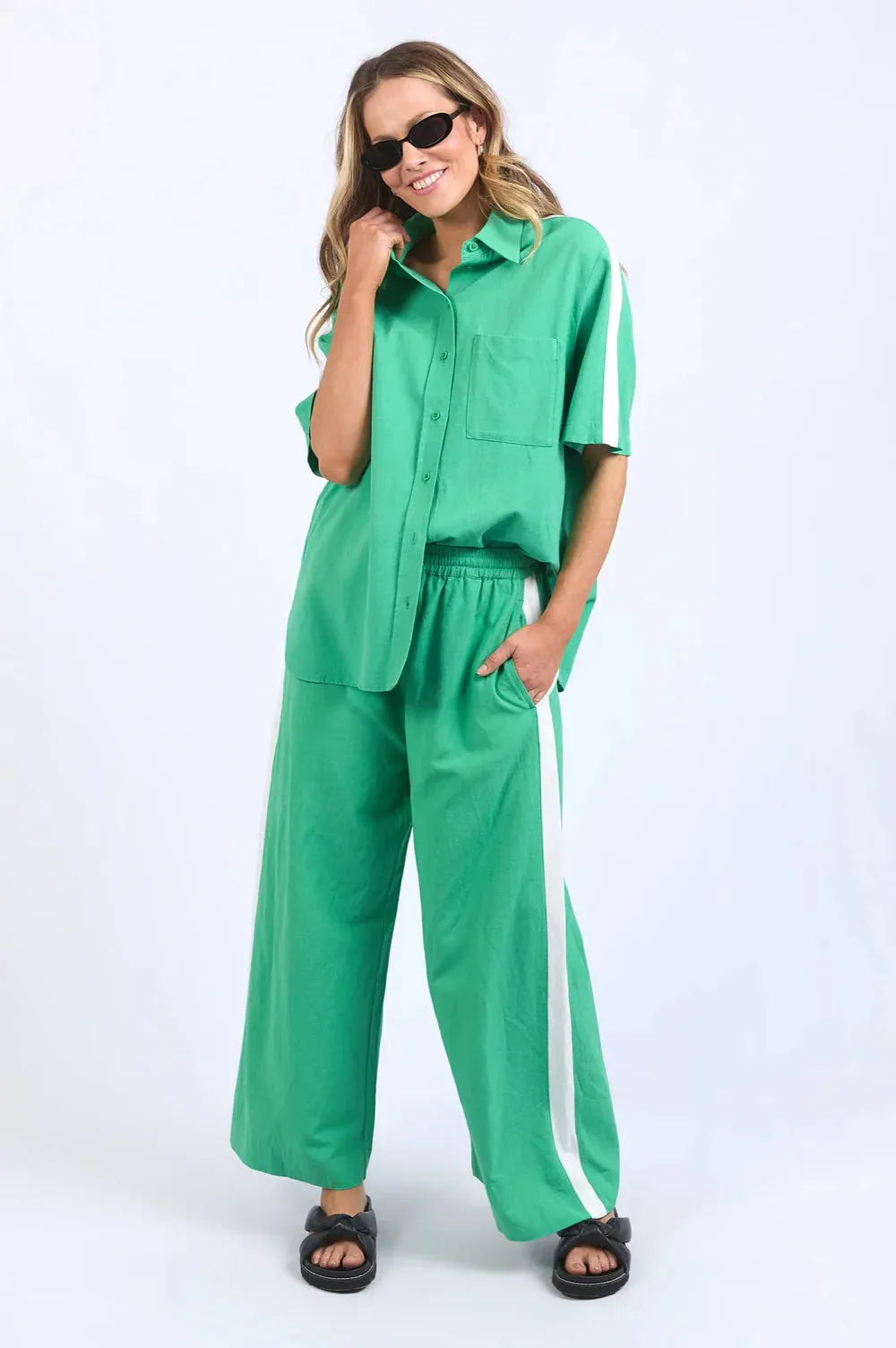 Frances Stripe Pant - Greenbriar