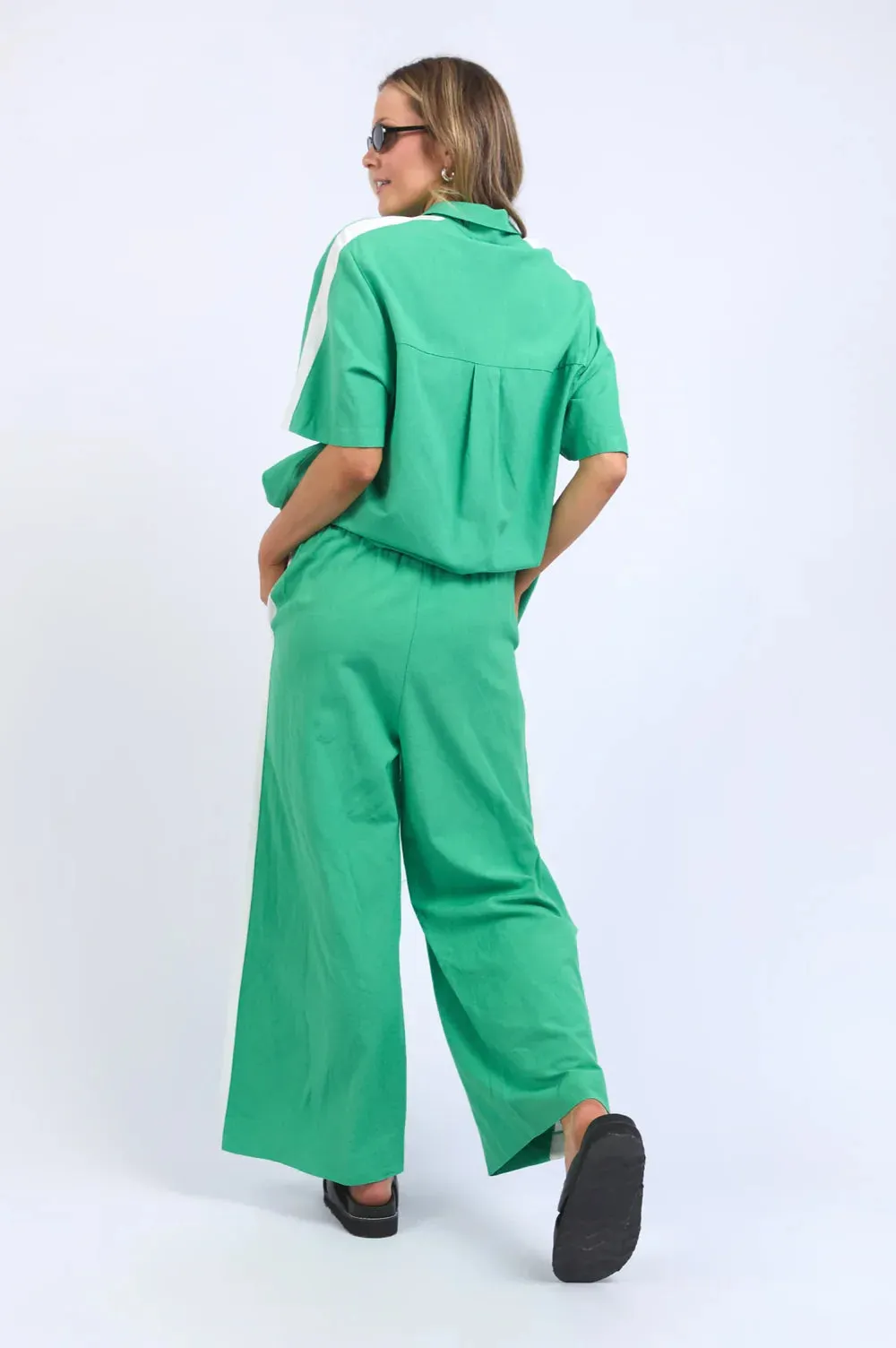 Frances Stripe Pant - Greenbriar