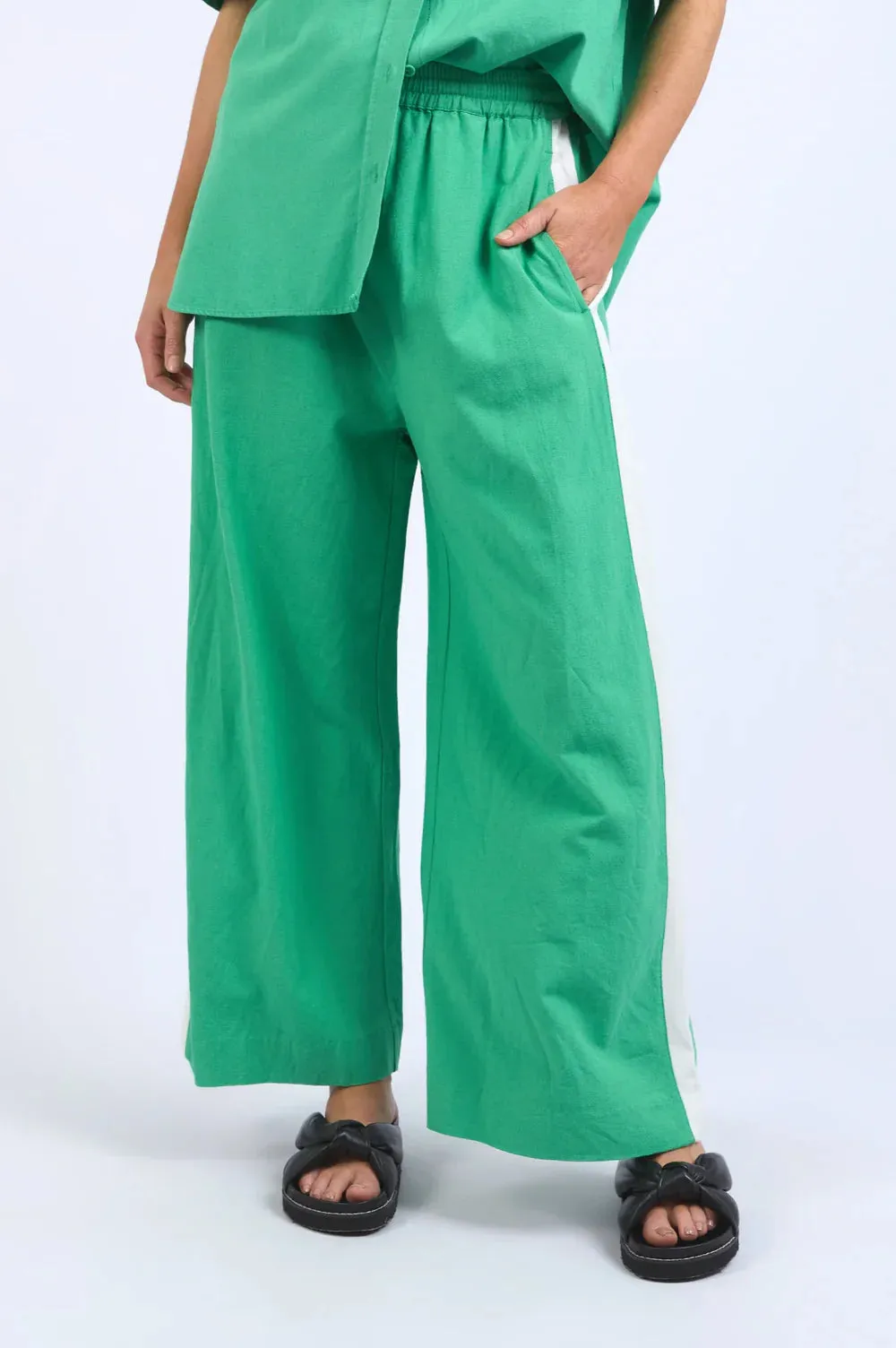 Frances Stripe Pant - Greenbriar