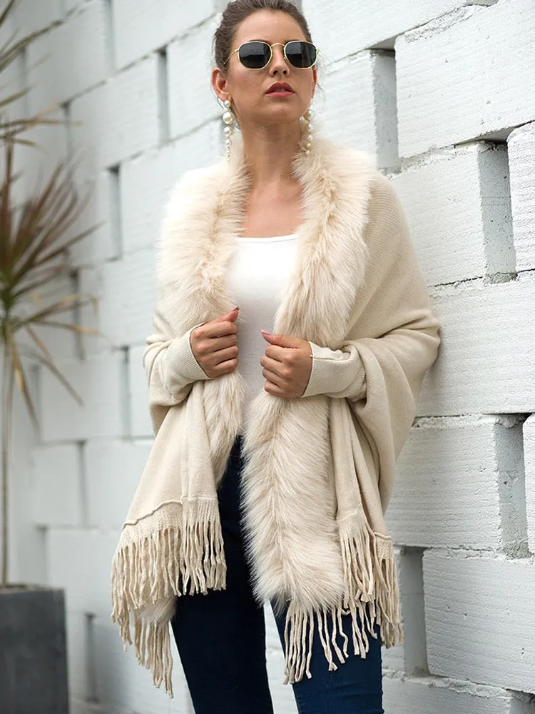 Fur Collar Winter Shawls