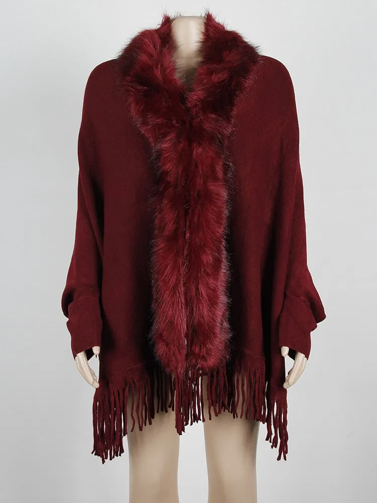 Fur Collar Winter Shawls
