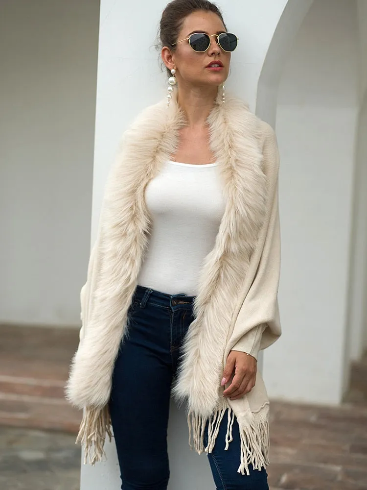 Fur Collar Winter Shawls