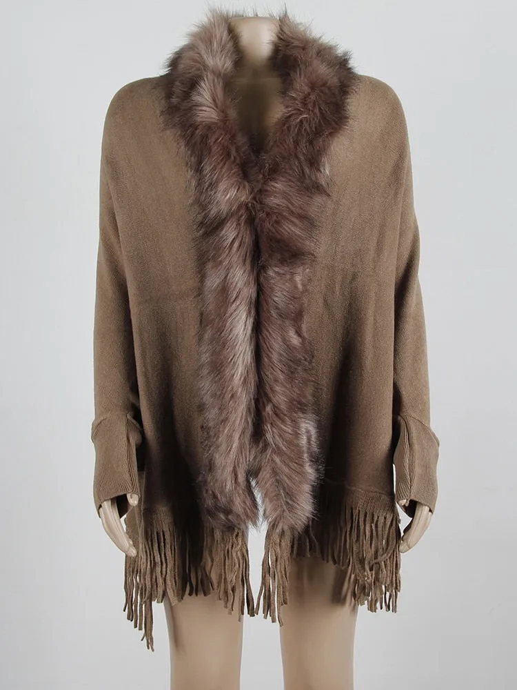 Fur Collar Winter Shawls