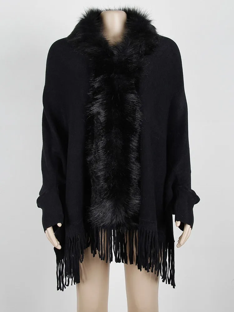 Fur Collar Winter Shawls