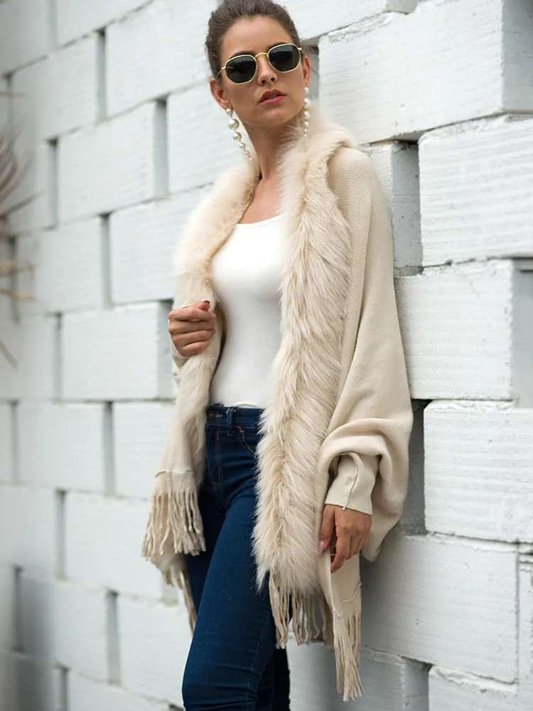 Fur Collar Winter Shawls