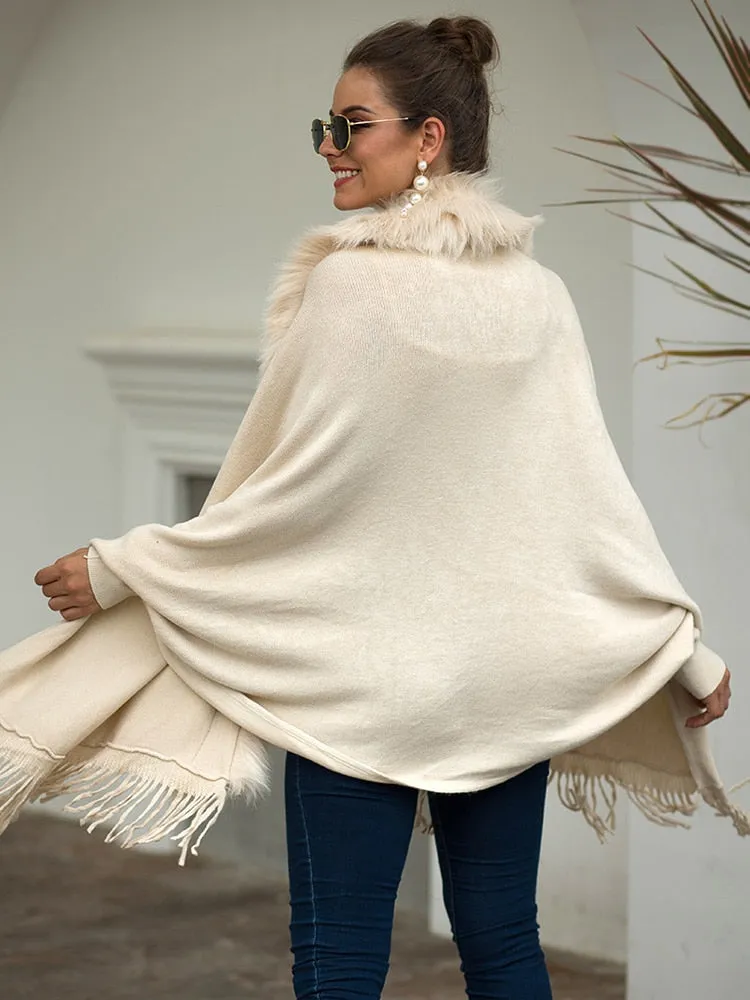 Fur Collar Winter Shawls