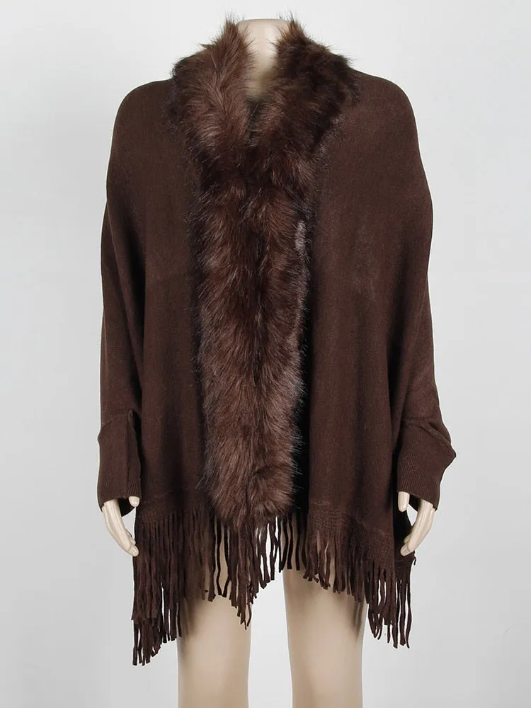 Fur Collar Winter Shawls
