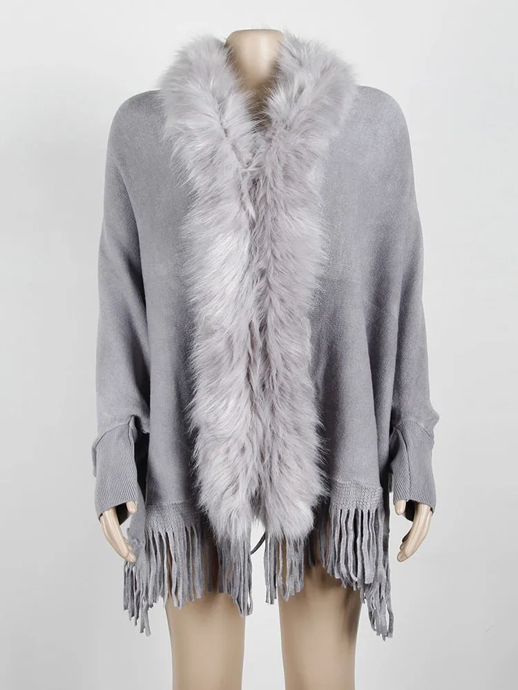 Fur Collar Winter Shawls
