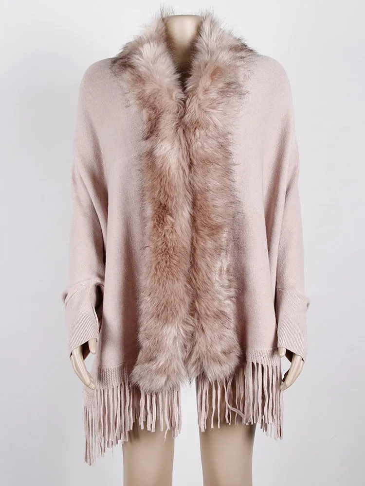 Fur Collar Winter Shawls