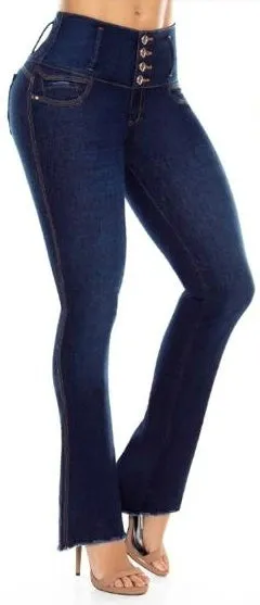 Gabriela Push Up Jeans - High Waisted - Dark Blue