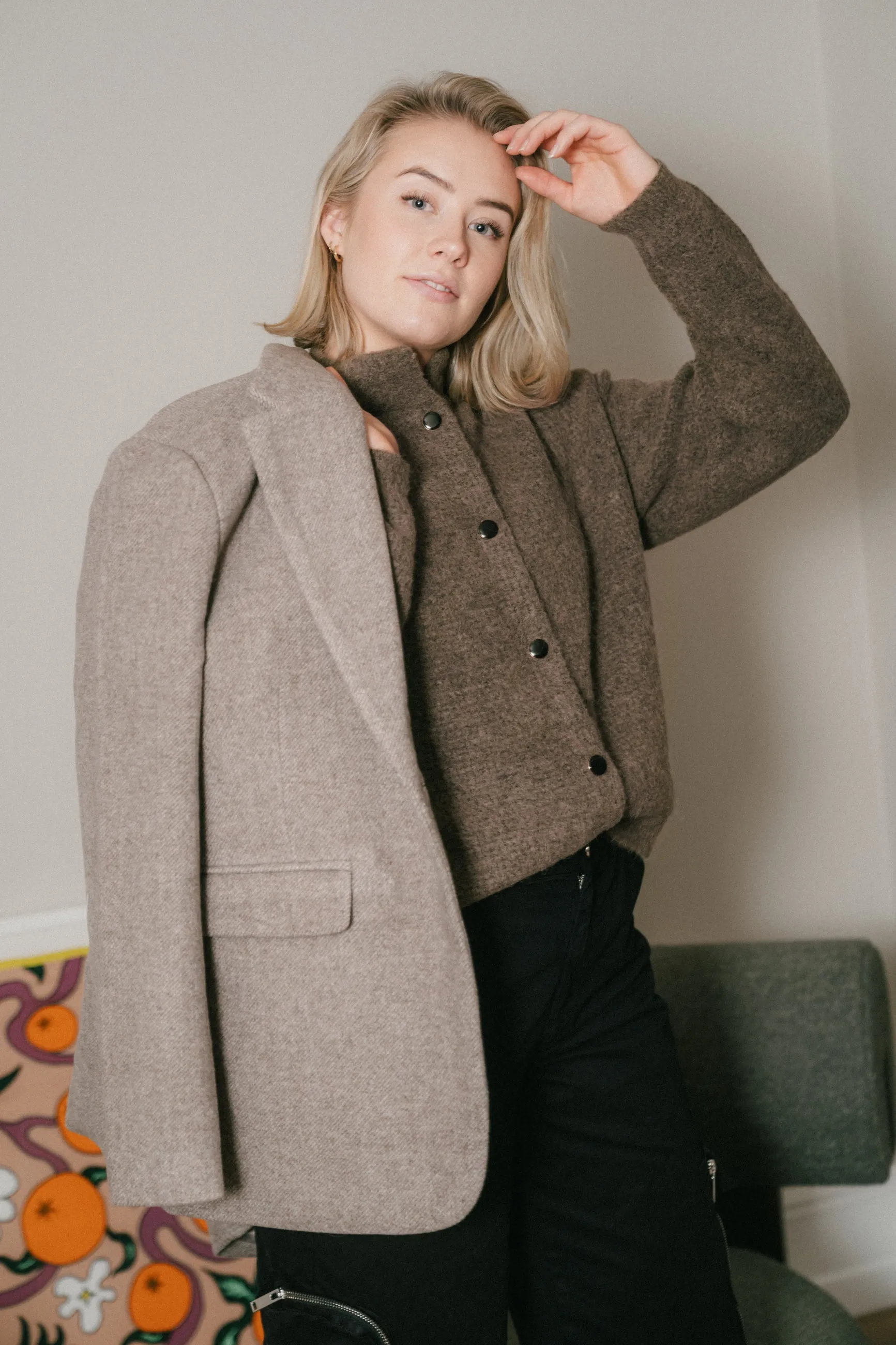 Gaby Twill Blazer - Sand Melange