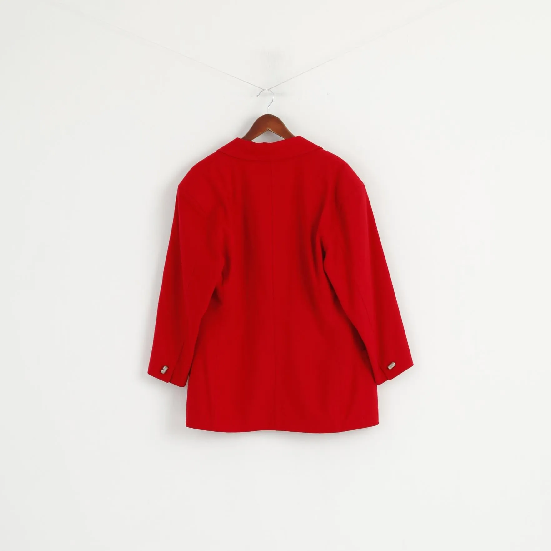 Gianni Versace Women 46 Blazer Vintage Red Wool Made in Italy 80s Jacket