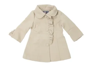 Girls Frill Overcoat - Beige