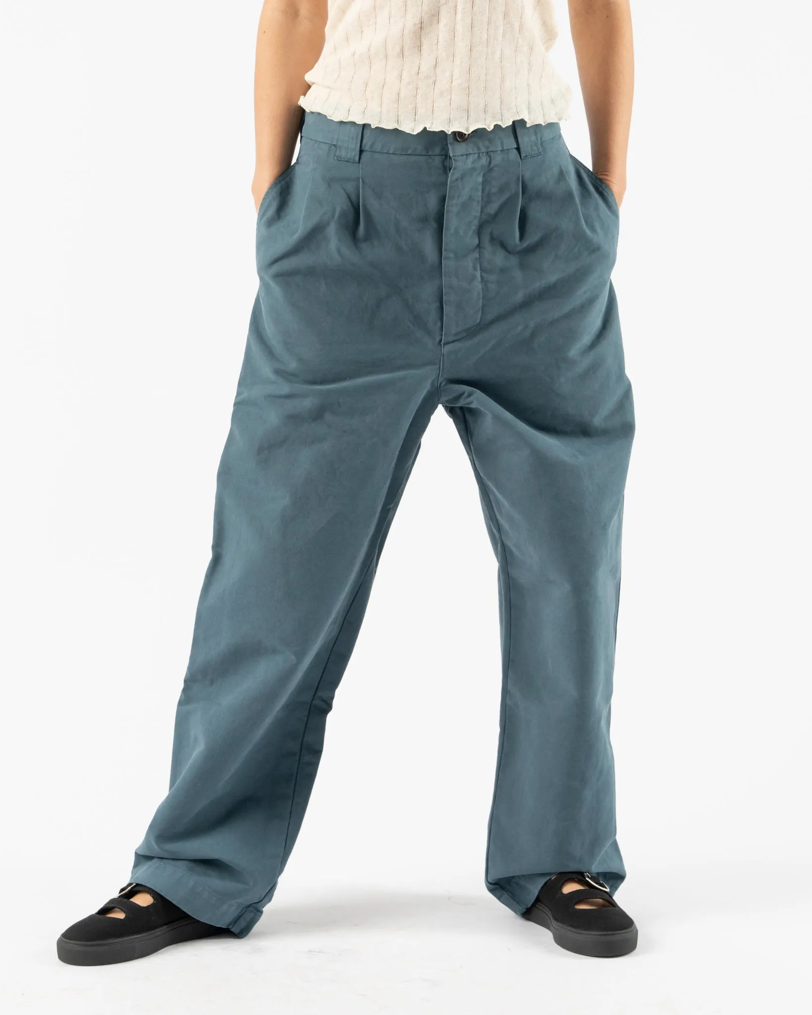 Girls of Dust British Officer Chino Pant in Blue Mirage