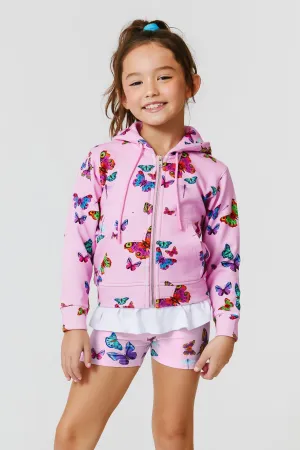 Girls Sweatshirt | Hoodie - Neon Butterflies | Terez