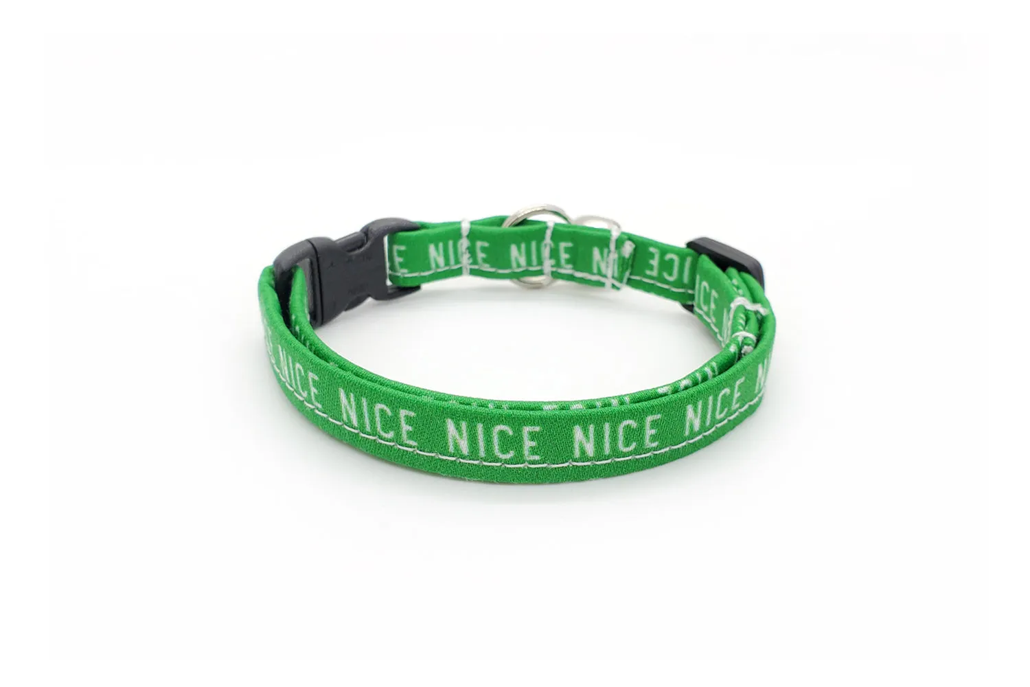 Green "Nice" Cat Collar