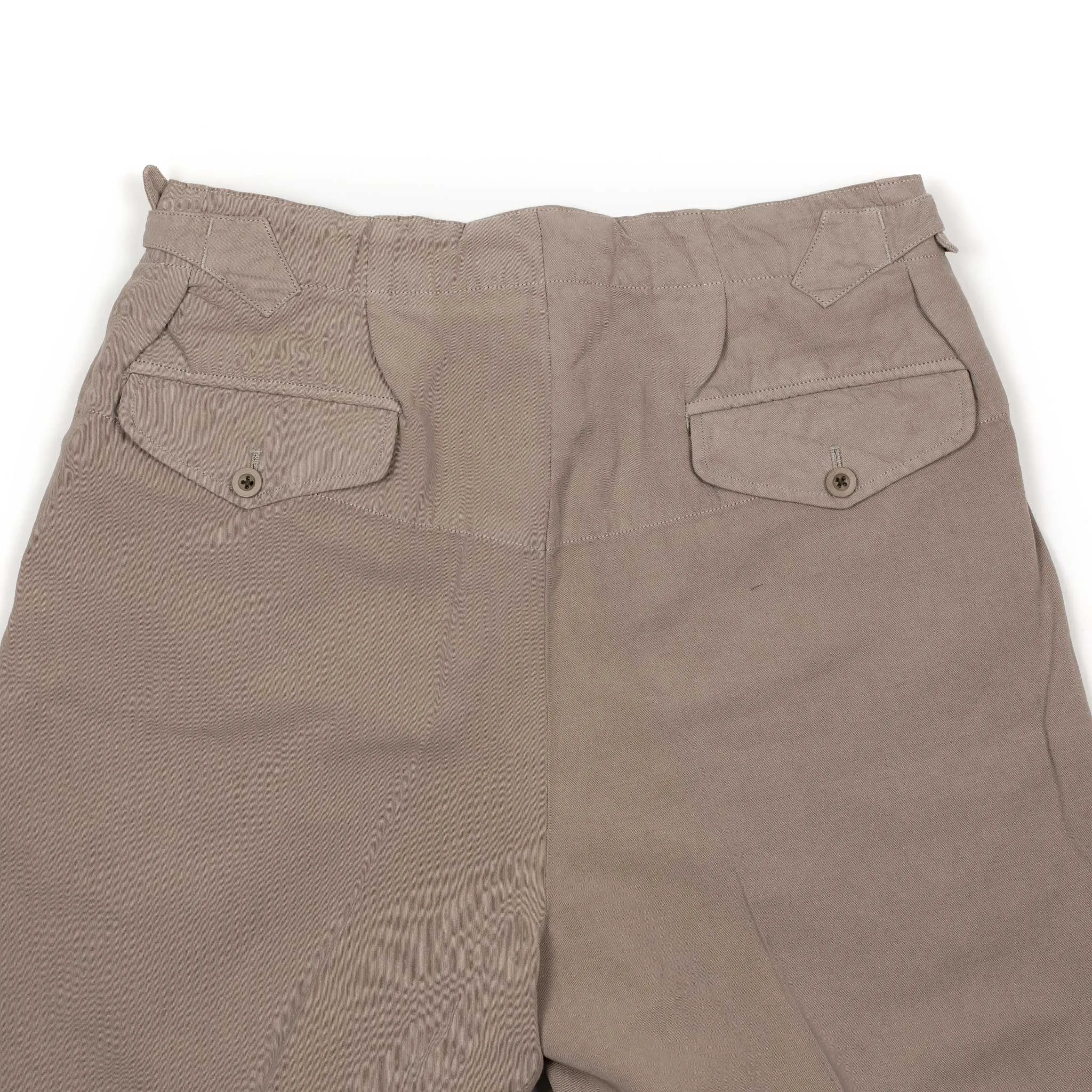 Gurkha pants in warm grey cotton linen gabardine