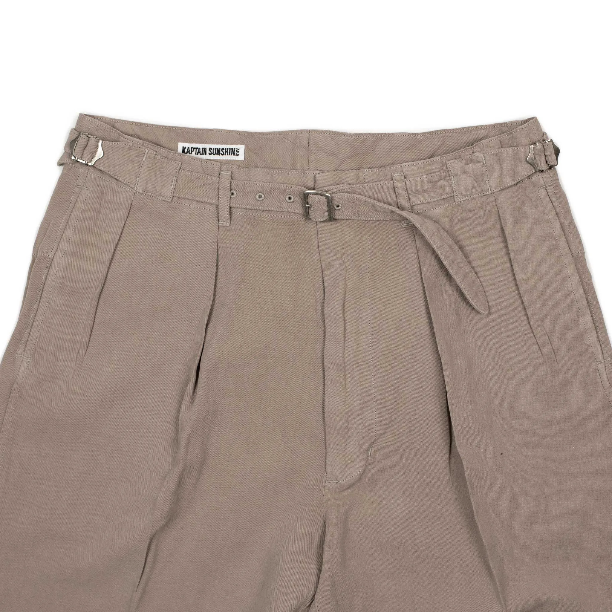 Gurkha pants in warm grey cotton linen gabardine