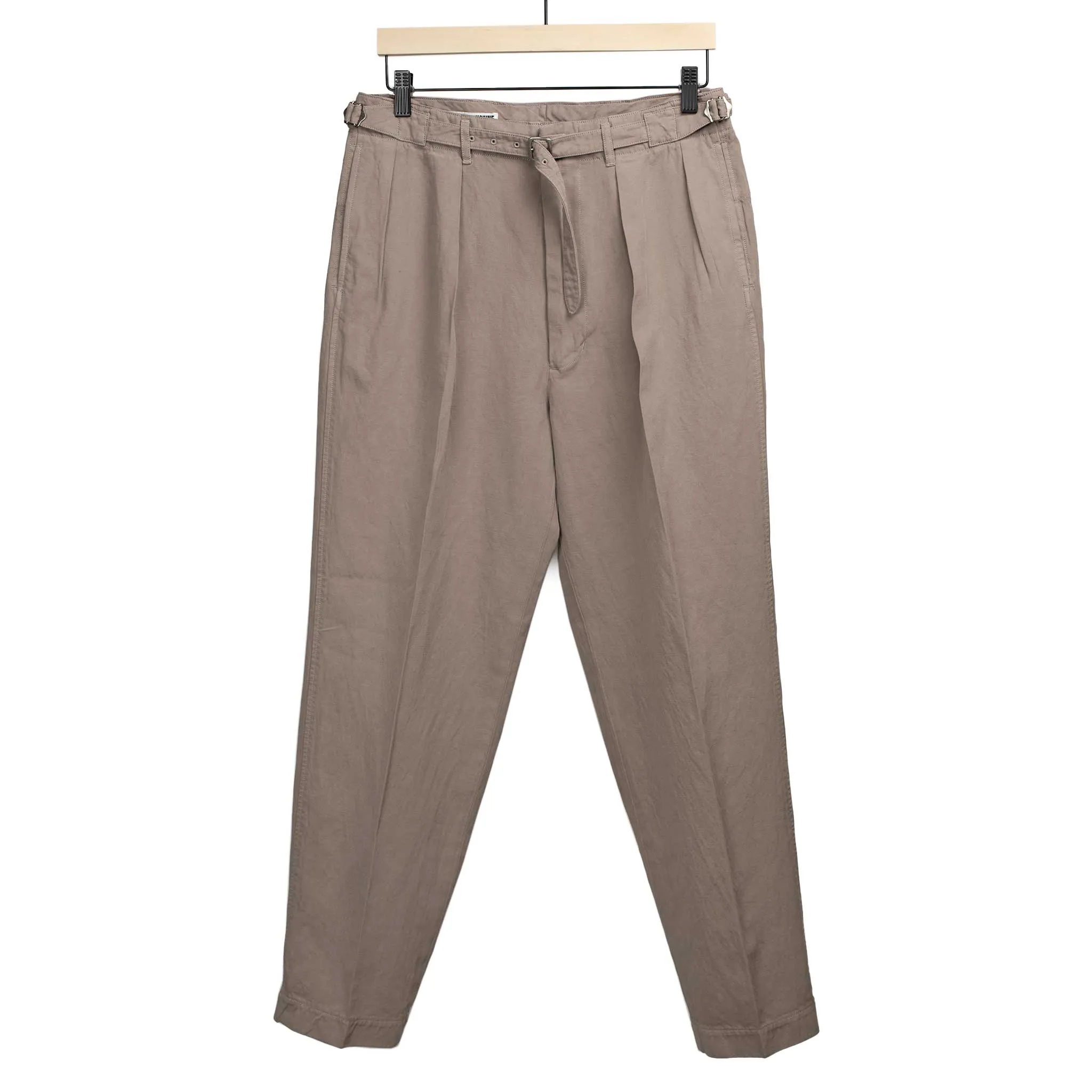 Gurkha pants in warm grey cotton linen gabardine