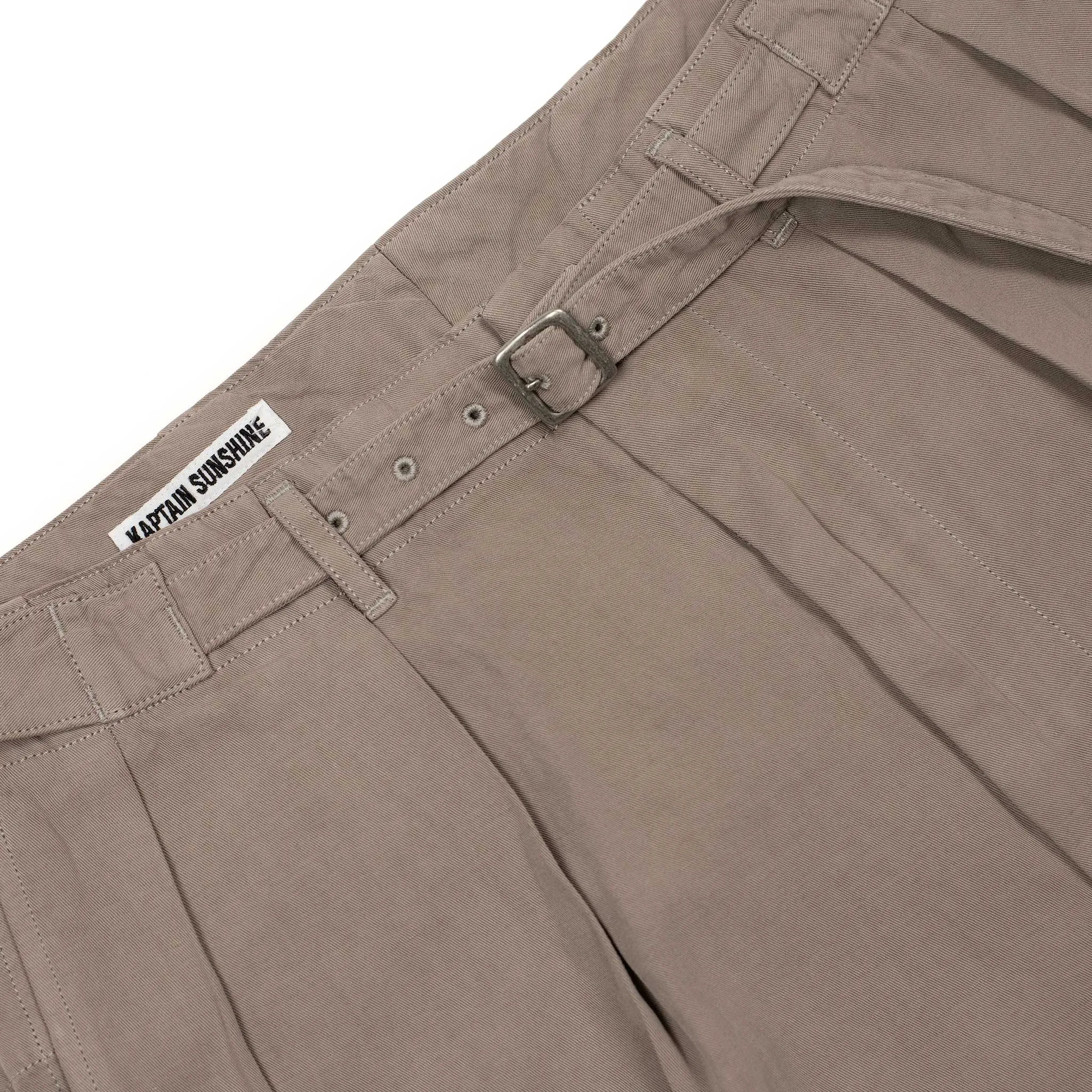 Gurkha pants in warm grey cotton linen gabardine