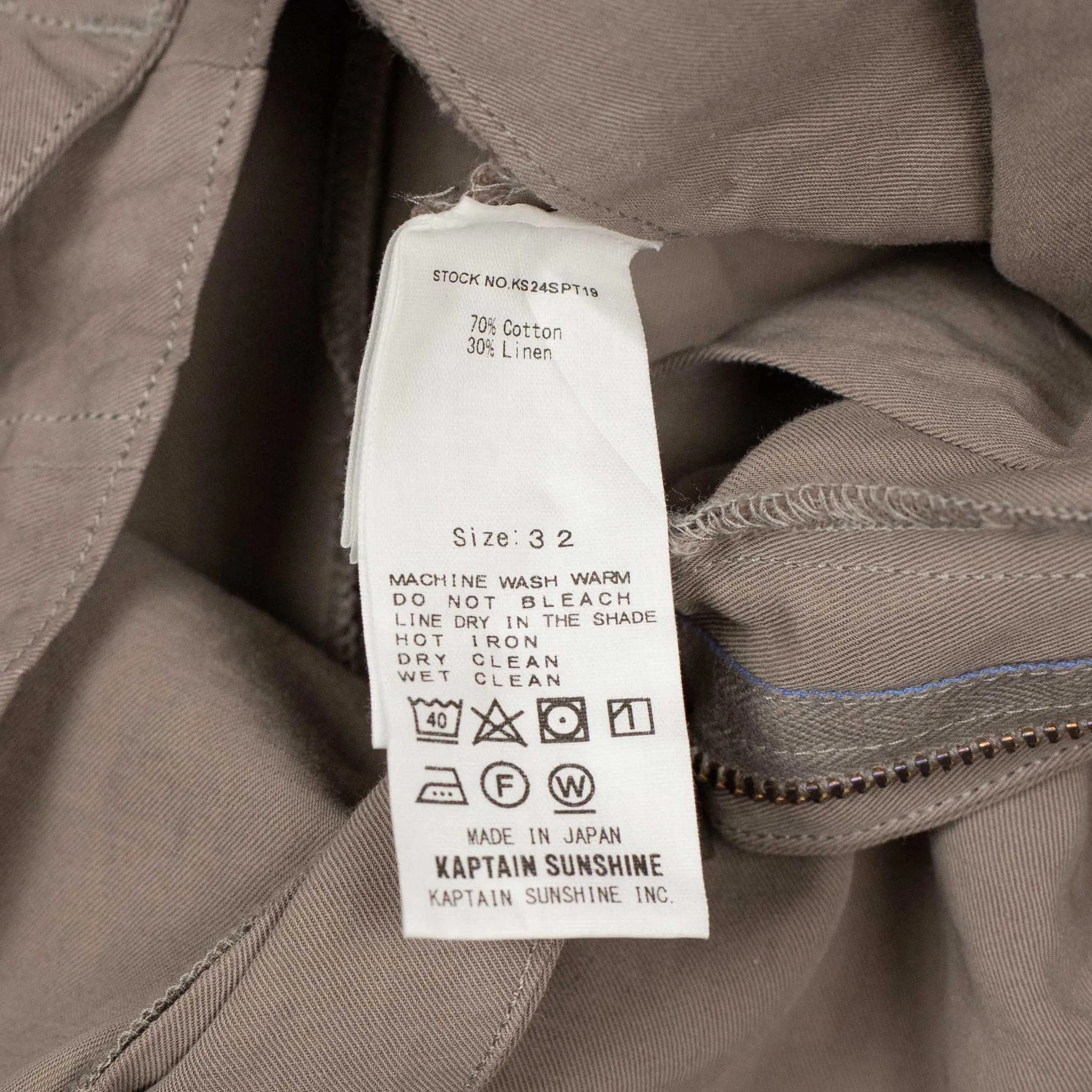 Gurkha pants in warm grey cotton linen gabardine