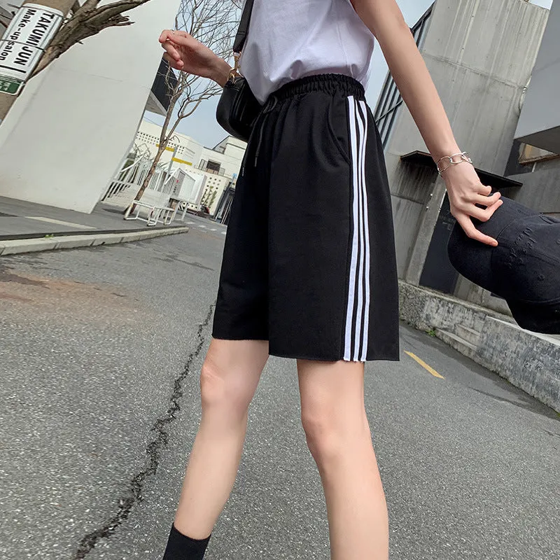 Gym Shorts Women Casual Jogging Hot Pants Loose Summer High Waist Wide Leg cecBermuda Cotton Bermuda Shorts
