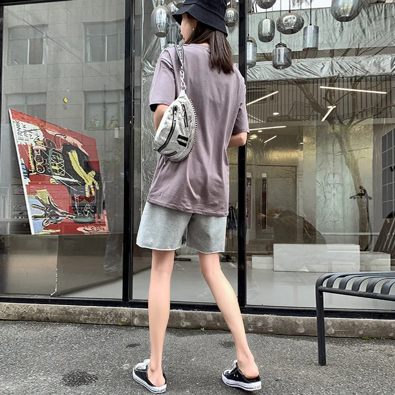 Gym Shorts Women Casual Jogging Hot Pants Loose Summer High Waist Wide Leg cecBermuda Cotton Bermuda Shorts