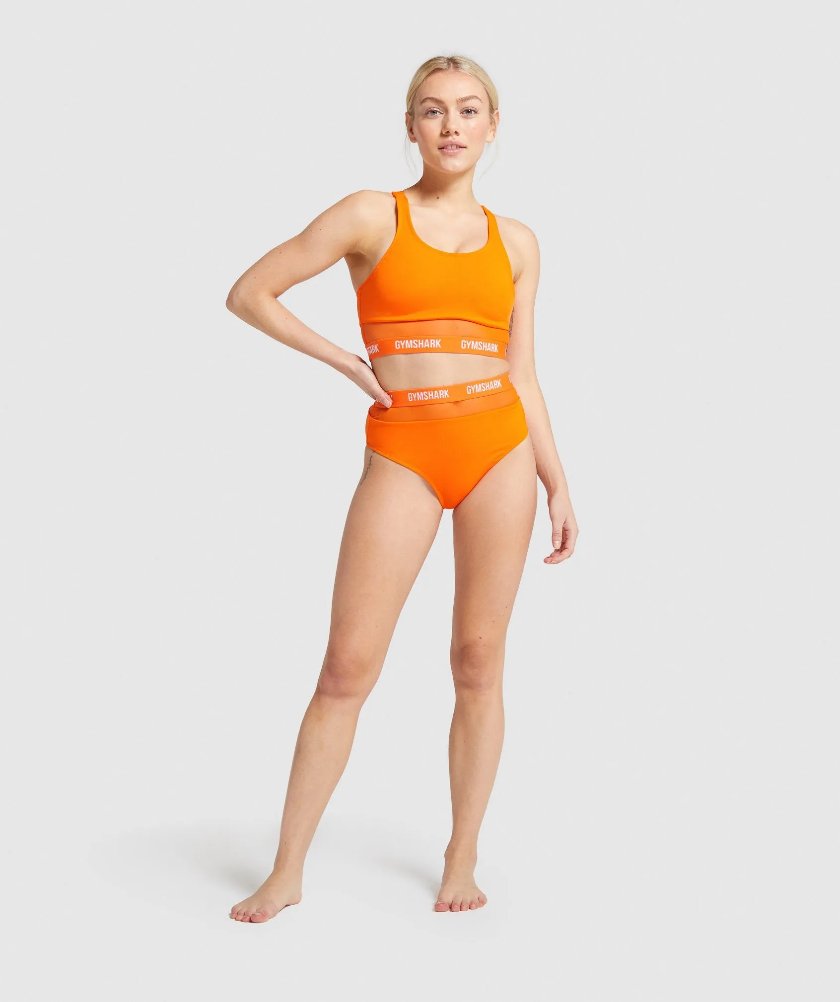 Gymshark Horizon Mesh Bikini Bottoms - Orange