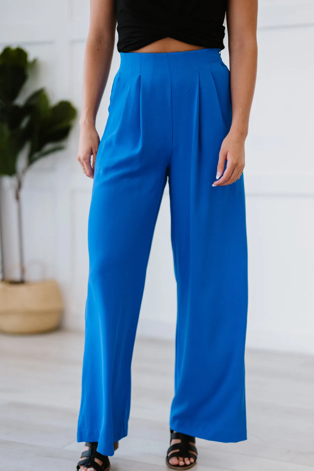 Headin' to New York Pleated High-Waist Pants
