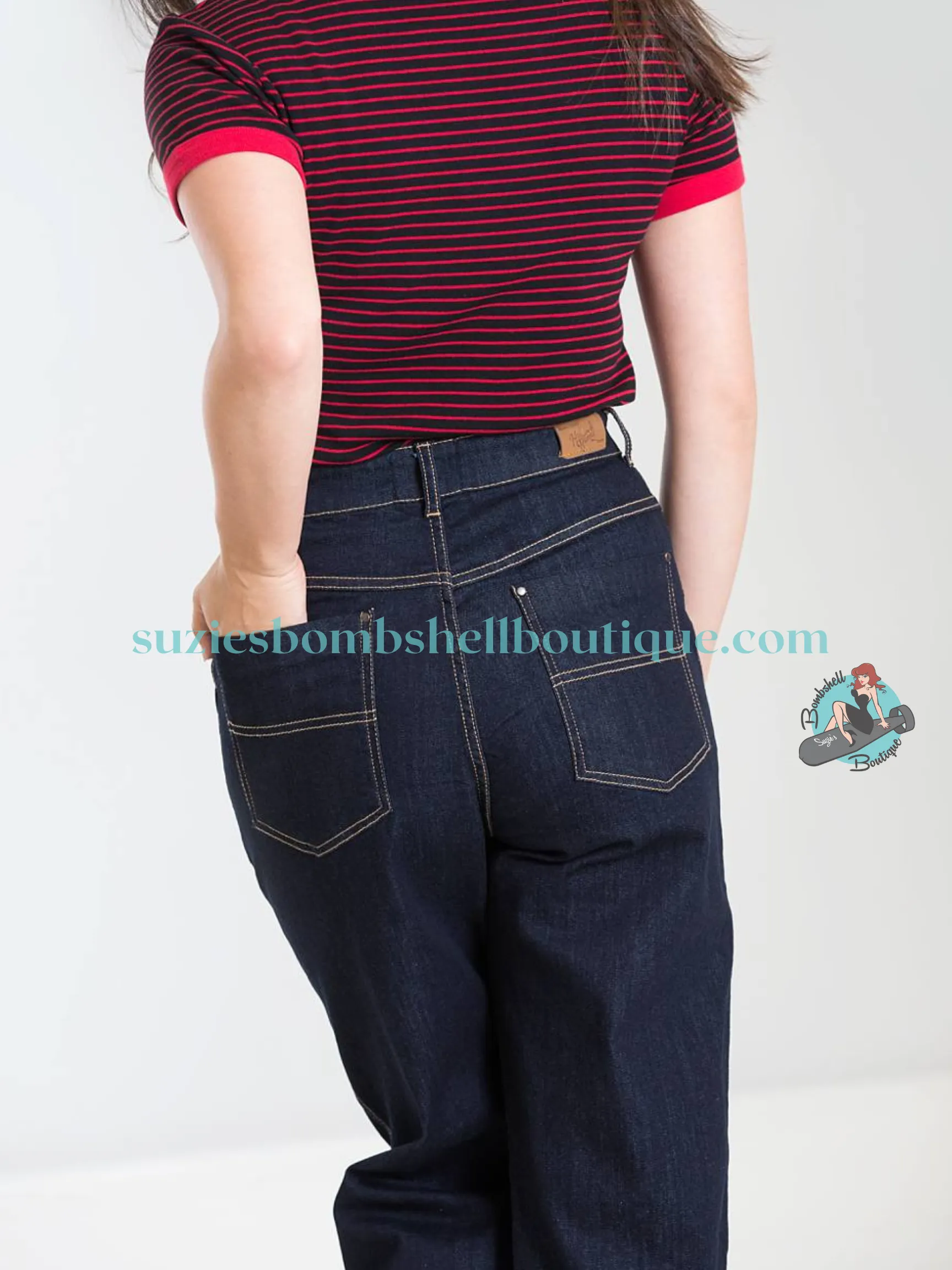 Hell Bunny Weston Denim Trousers