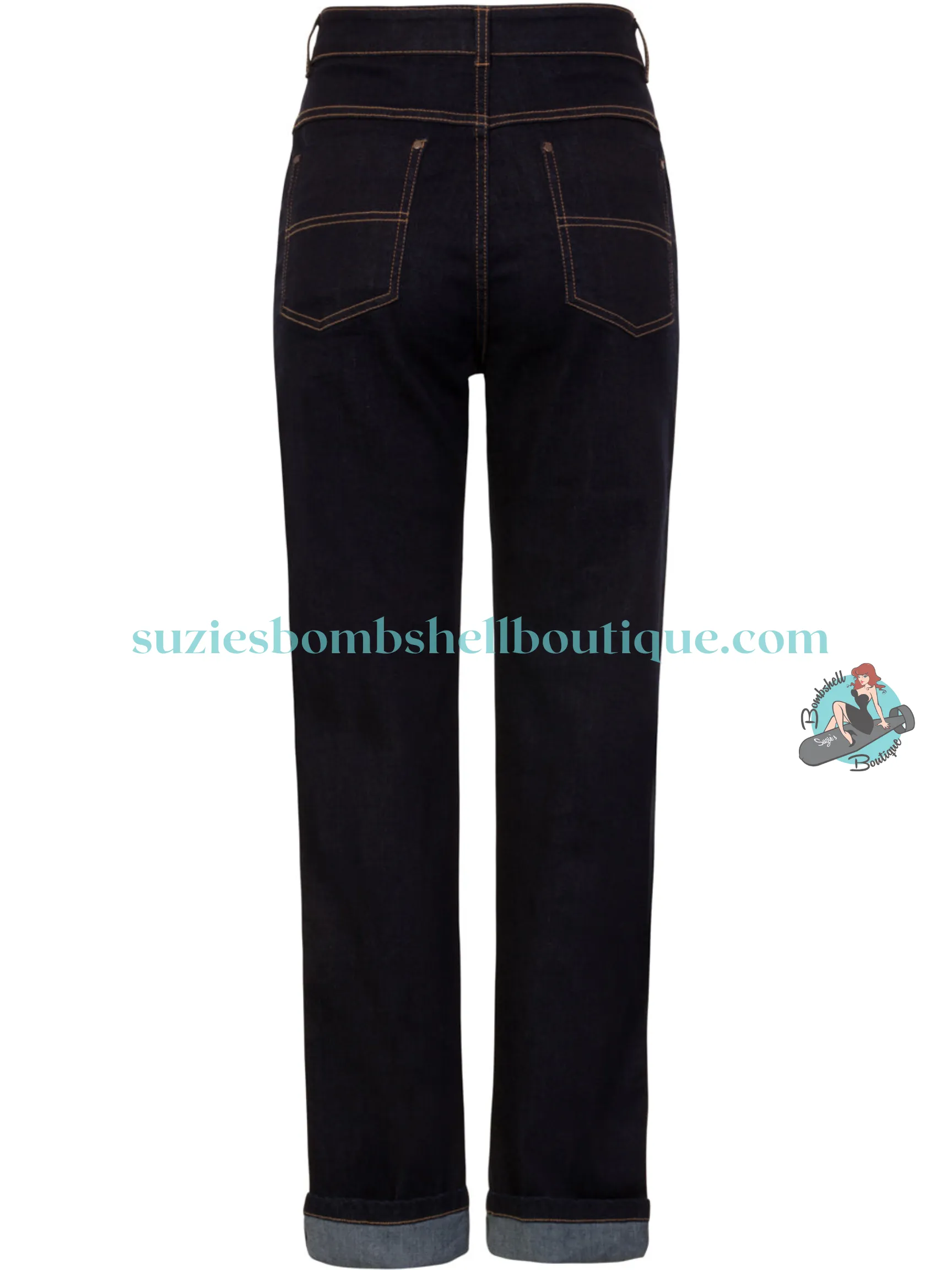 Hell Bunny Weston Denim Trousers