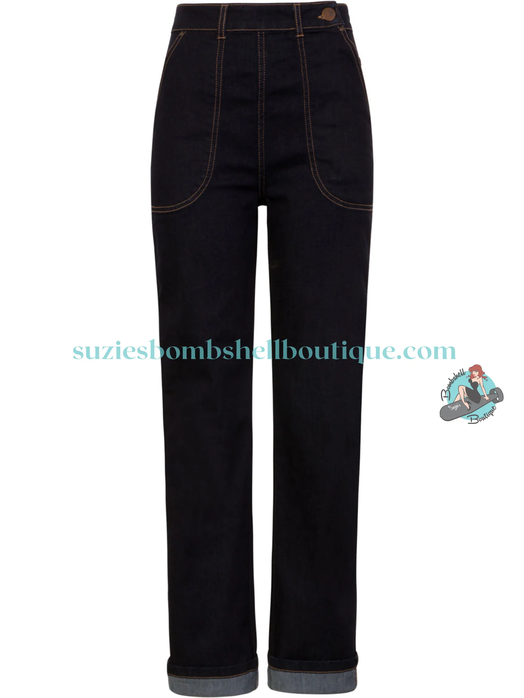 Hell Bunny Weston Denim Trousers