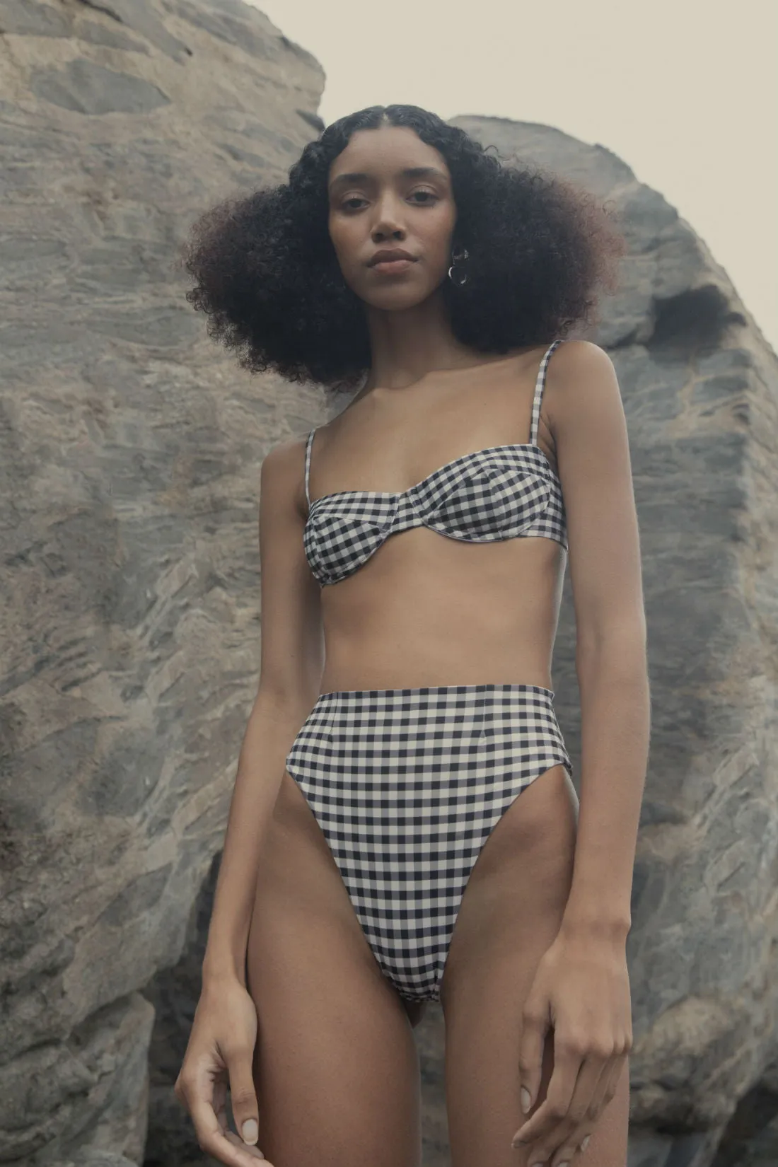 High Leg Hot Pants Bikini Bottom in Vichy