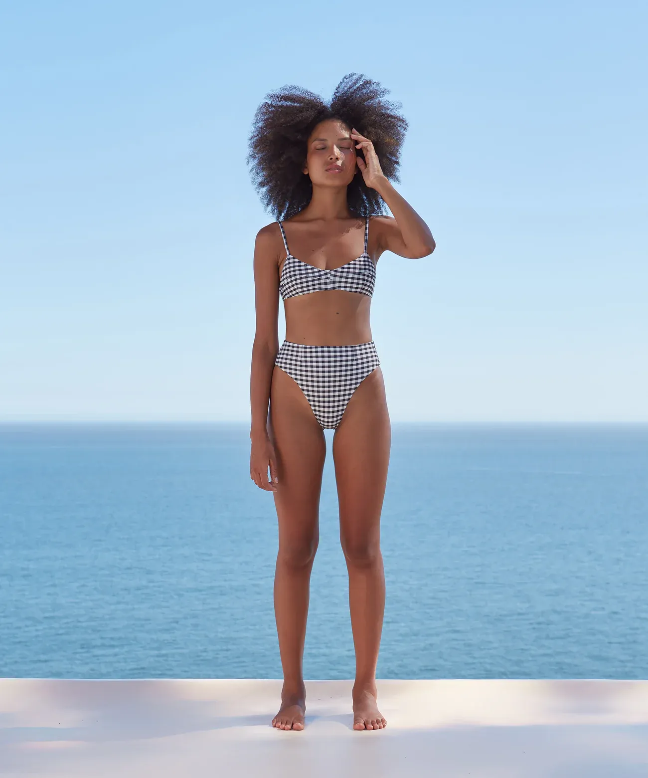 High Leg Hot Pants Bikini Bottom in Vichy