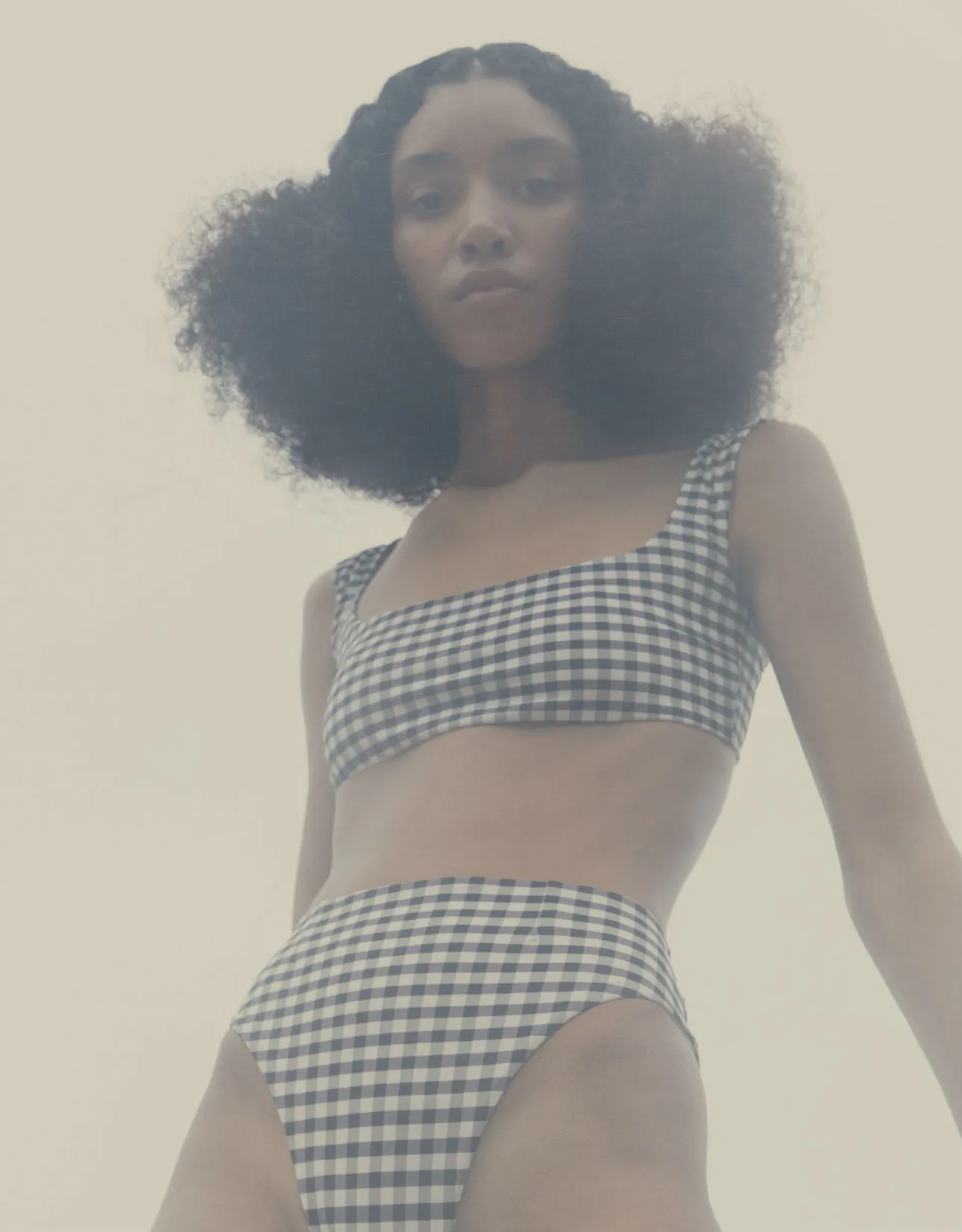 High Leg Hot Pants Bikini Bottom in Vichy