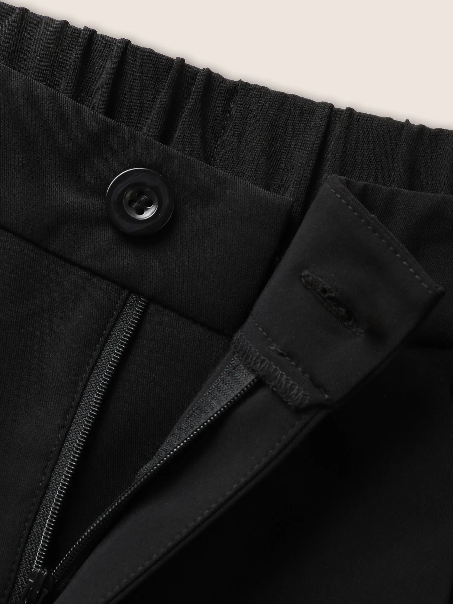 High Rise Elastic Waist Straight Leg Pants