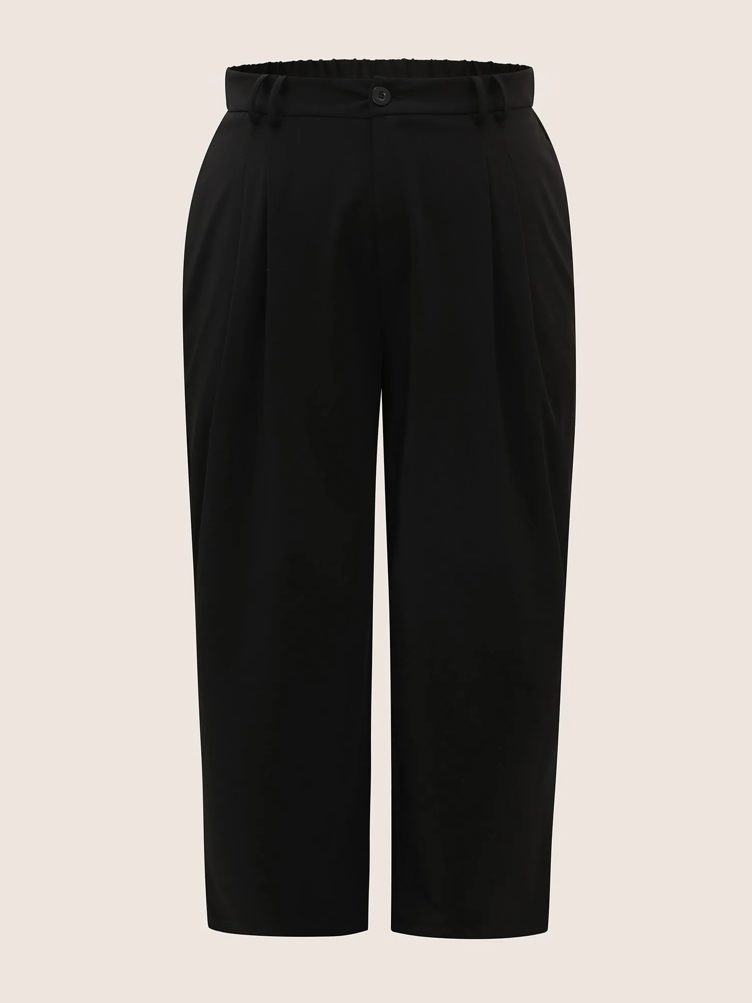 High Rise Elastic Waist Straight Leg Pants